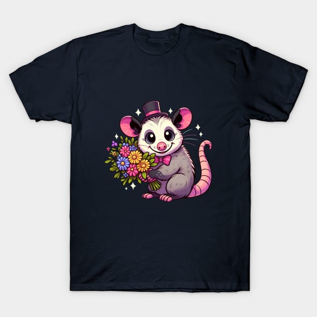 Joyful Opossum T-Shirt by BukovskyART